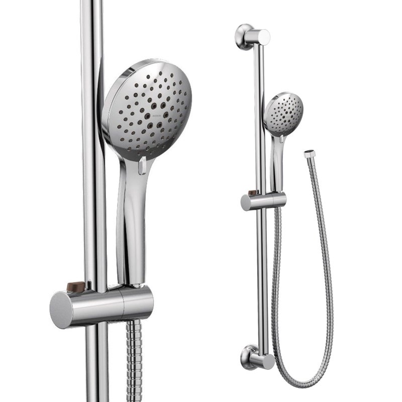 Moen Chrome Eco-Performance 5-Function Handheld Removable Shower Head, Adjustable 30-Inch Slide Bar and 69-Inch Long Hose, 3558EP - Image 1